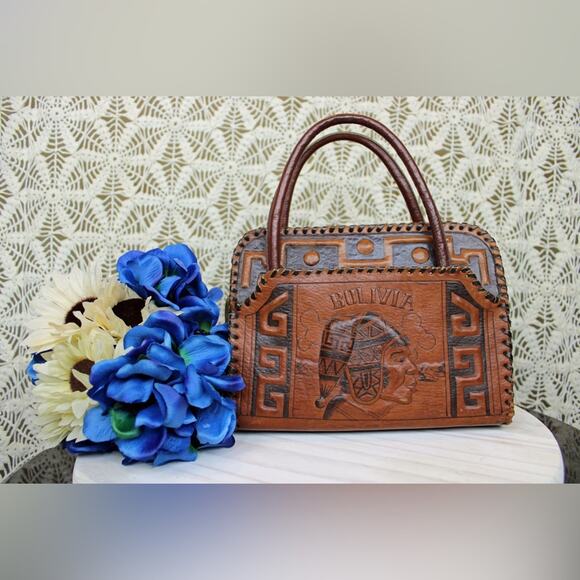 Hand-tooled Leather Bolivia Handbag - Picture 1 of 9